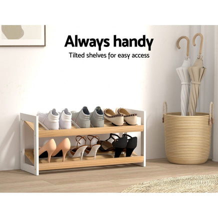 Shoe Rack 2 Tier 6 Pairs White Kara Furniture Kings Warehouse