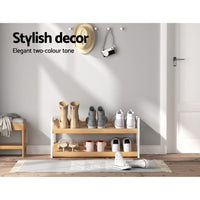 Shoe Rack 2 Tier 6 Pairs White Kara Furniture Kings Warehouse