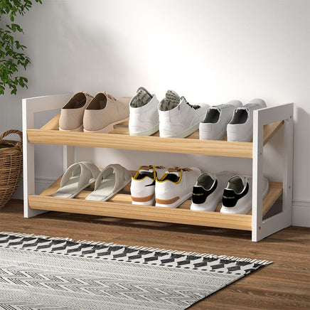 Shoe Rack 2 Tier 6 Pairs White Kara Furniture Kings Warehouse