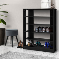 Shoe Rack Cabinet 30 Pairs 6-Tier Shelf Black Furniture Kings Warehouse