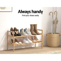 Shoe Rack Cabinet Bamboo Storage Organiser Pine Furniture Kings Warehouse
