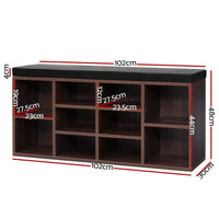 Shoe Rack Cabinet Bench 10 Cubes - Walnut Furniture Kings Warehouse