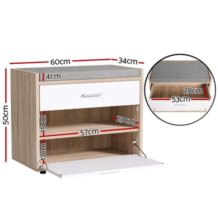 Shoe Rack Cabinet Bench 8 Pairs White Niva Furniture Kings Warehouse