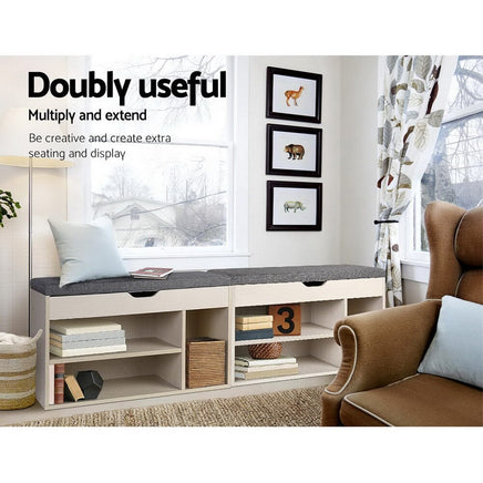 Shoe Rack Cabinet Bench 9 Pairs Pine Dora Furniture Kings Warehouse