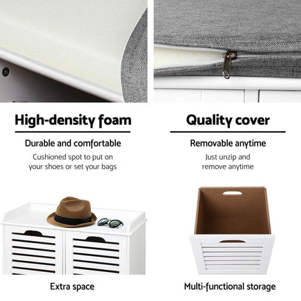 Shoe Rack Cabinet Bench White Caye Furniture Kings Warehouse