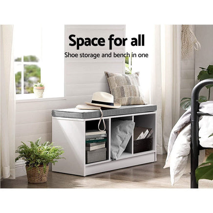 Shoe Rack Cabinet Bench White Zia Furniture Kings Warehouse