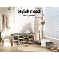 Shoe Rack Cabinet Shoe Bench Fabric Seat Pine BOA Furniture Kings Warehouse