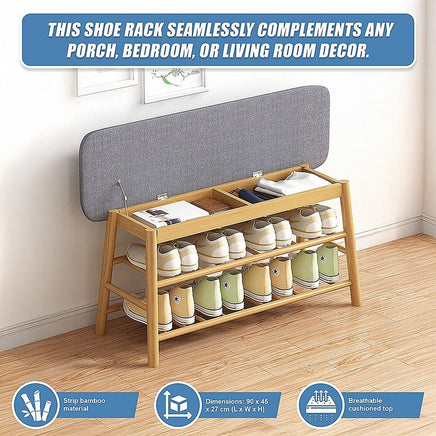Shoe Stool Storage Rack Cabinet Multifunctional Space Saving Furniture Kings Warehouse
