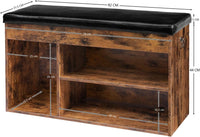 Shoe Storage Bench with Padded Cushion,Flip-Open Storage Box and Adjustable Shelf for Entryway and Living Room Kings Warehouse