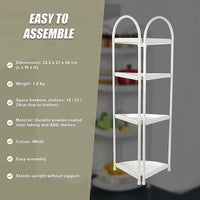 Shower Corner Shelf White Caddy Bathroom Shelves Organiser Bath Storage Rack 4 Home & Garden Kings Warehouse