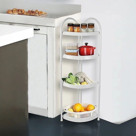 Shower Corner Shelf White Caddy Bathroom Shelves Organiser Bath Storage Rack 4 Home & Garden Kings Warehouse