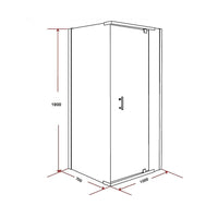 Shower Screen 1000x700x1900mm Framed Safety Glass Pivot Door By Della Francesca Furniture Kings Warehouse
