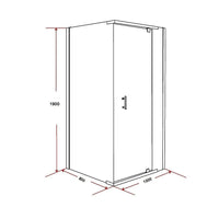 Shower Screen 1000x800x1900mm Framed Safety Glass Pivot Door By Della Francesca Kings Warehouse