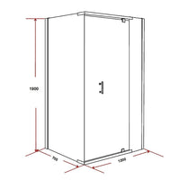 Shower Screen 1200x700x1900mm Framed Safety Glass Pivot Door By Della Francesca Furniture Kings Warehouse