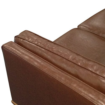 Single Seater Armchair Faux Leather Sofa Modern Lounge Accent Chair in Brown with Wooden Frame Furniture Kings Warehouse