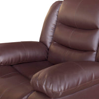 Single Seater Recliner Sofa Chair In Faux Leather Lounge Couch Armchair in Brown Furniture Kings Warehouse
