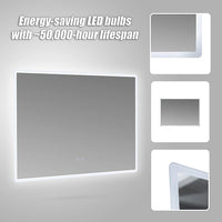 Smart Mirror Bathroom Vanity LED Lighted Wall Mirror 1000x700mm Health & Beauty Kings Warehouse