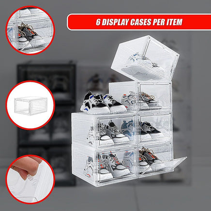 Sneaker Display Case Shoe Storage Organizer Box Stackable Plastic Clear Magnetic Furniture Kings Warehouse