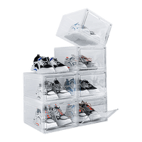 Sneaker Display Case Shoe Storage Organizer Box Stackable Plastic Clear Magnetic Furniture Kings Warehouse