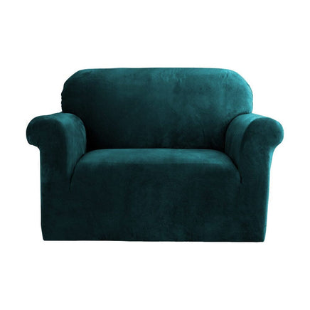 Sofa Cover Couch Covers 1 Seater Velvet Agate Green Furniture Kings Warehouse