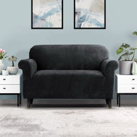 Sofa Cover Couch Covers 2 Seater Velvet Black Furniture Kings Warehouse