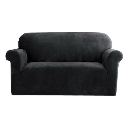 Sofa Cover Couch Covers 2 Seater Velvet Black Furniture Kings Warehouse
