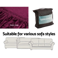 Sofa Cover Couch Covers 2 Seater Velvet Ruby Red Furniture Kings Warehouse