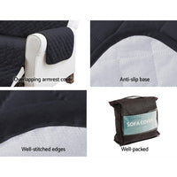 Sofa Cover Couch Covers 3 Seater 100% Water Resistant Dark Grey Furniture Kings Warehouse