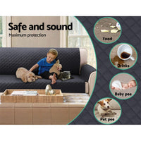 Sofa Cover Couch Covers 3 Seater 100% Water Resistant Dark Grey Furniture Kings Warehouse