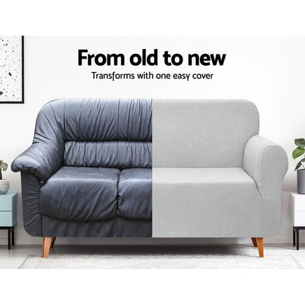 Sofa Cover Couch Covers 3 Seater High Stretch Grey Furniture Kings Warehouse