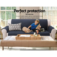 Sofa Cover Couch Covers 3 Seater Quilted Dark Grey Furniture Kings Warehouse