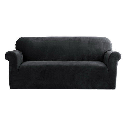Sofa Cover Couch Covers 3 Seater Velvet Black Furniture Kings Warehouse