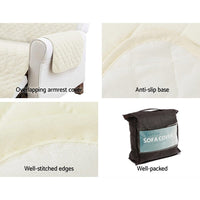 Sofa Cover Couch Covers 4 Seater 100% Water Resistant Beige Furniture Kings Warehouse
