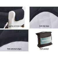 Sofa Cover Couch Covers 4 Seater 100% Water Resistant Dark Grey Furniture Kings Warehouse