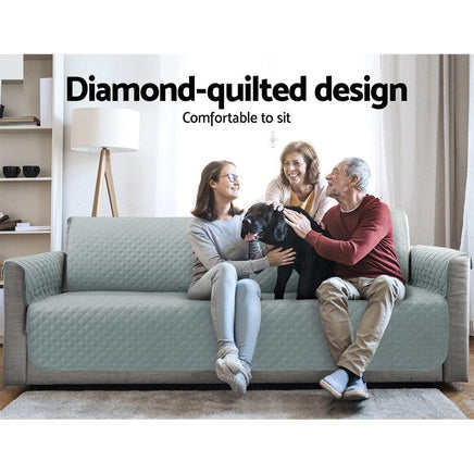 Sofa Cover Couch Covers 4 Seater 100% Water Resistant Grey Furniture Kings Warehouse