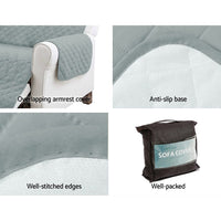 Sofa Cover Couch Covers 4 Seater 100% Water Resistant Grey Furniture Kings Warehouse