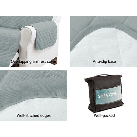 Sofa Cover Couch Covers 4 Seater 100% Water Resistant Grey Furniture Kings Warehouse