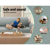 Sofa Cover Couch Covers 4 Seater 100% Water Resistant Grey Furniture Kings Warehouse