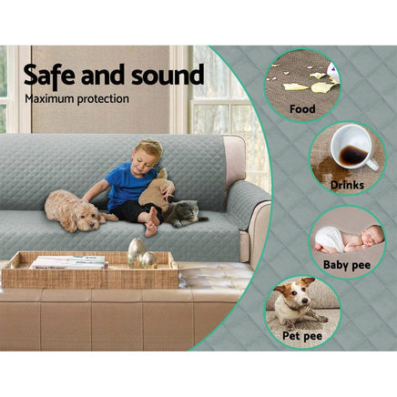 Sofa Cover Couch Covers 4 Seater 100% Water Resistant Grey Furniture Kings Warehouse