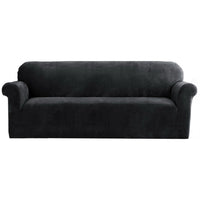 Sofa Cover Couch Covers 4 Seater Velvet Black Furniture Kings Warehouse