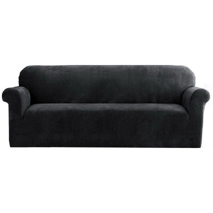 Sofa Cover Couch Covers 4 Seater Velvet Black Furniture Kings Warehouse