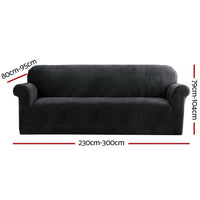 Sofa Cover Couch Covers 4 Seater Velvet Black Furniture Kings Warehouse