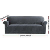 Sofa Cover Couch Covers 4 Seater Velvet Grey Furniture Kings Warehouse