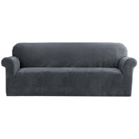 Sofa Cover Couch Covers 4 Seater Velvet Grey Furniture Kings Warehouse