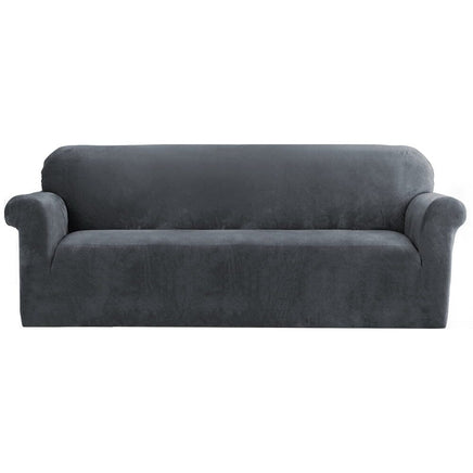 Sofa Cover Couch Covers 4 Seater Velvet Grey Furniture Kings Warehouse