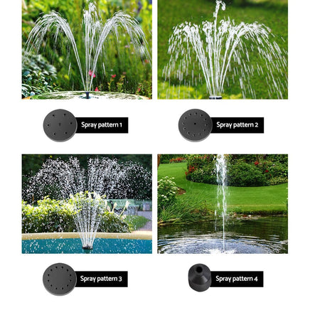 Solar Pond Pump Submersible Water Fountain with Battery Kit LED Lights 4.3FT Home & Garden Kings Warehouse