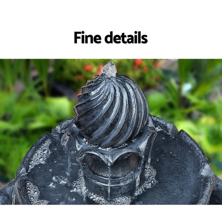 Solar Water Feature 3-Tier Fountain with Pump Kit Bird Bath 93CM Black Home & Garden Kings Warehouse