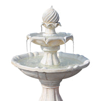 Solar Water Feature 3-Tier Fountain with Pump Kit Bird Bath 93CM Ivory Home & Garden Kings Warehouse