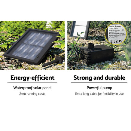 Solar Water Feature 3-Tier Fountain with Pump Kit Bird Bath 93CM Ivory Home & Garden Kings Warehouse