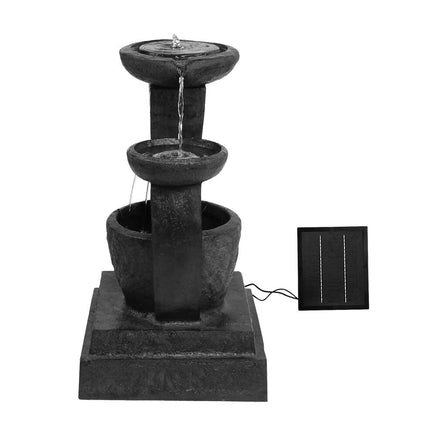 Solar Water Feature Cascading Fountain 3-Tier Mushroom LED Light 70CM Home & Garden Kings Warehouse